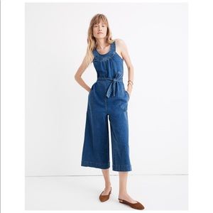 Madewell Denim Halter Wide-Leg Jumpsuit